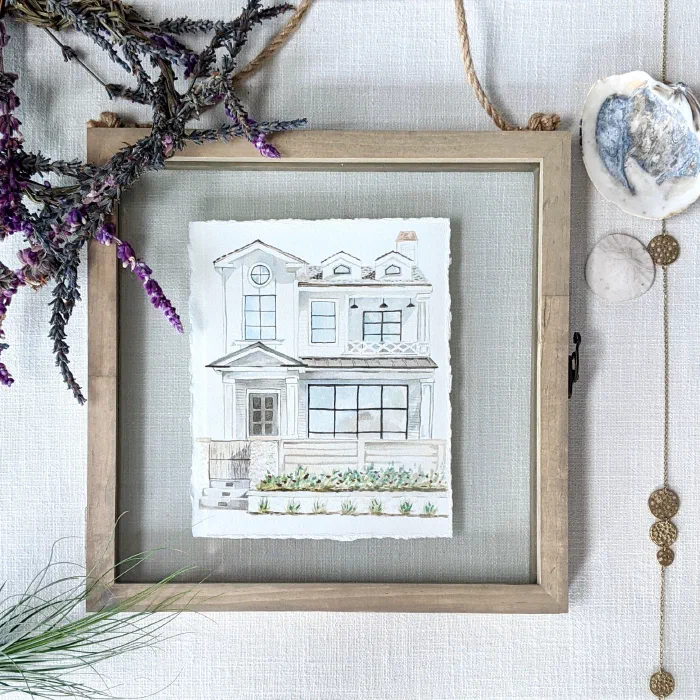 Custom watercolor house portrait