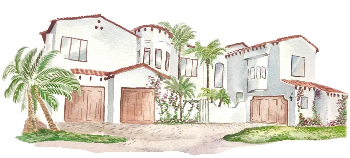 Custom watercolor house portrait