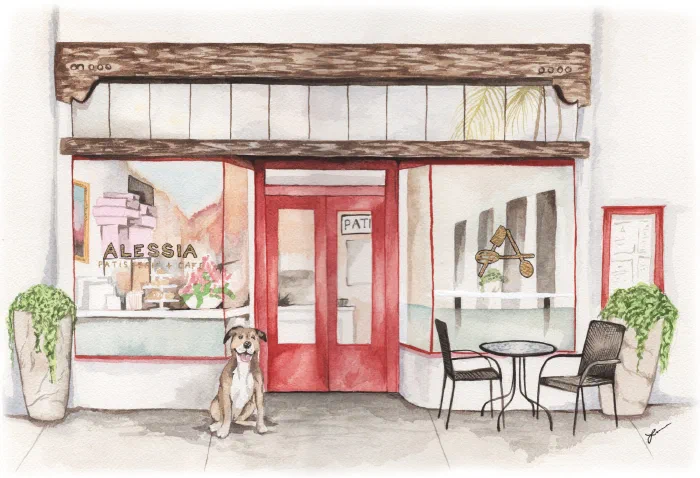 Custom watercolor house portrait