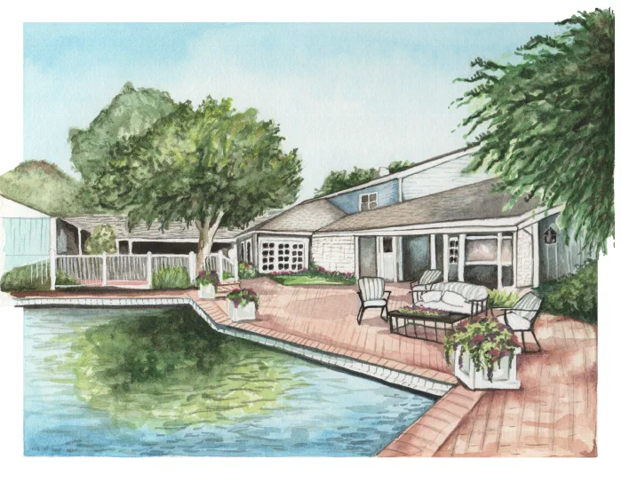Custom watercolor house portrait