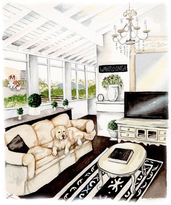 Custom watercolor house portrait