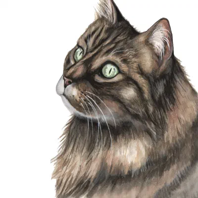 Custom watercolor pet portrait