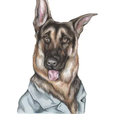 Custom watercolor pet portrait
