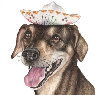 Custom watercolor pet portrait